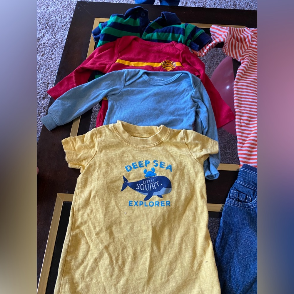 6mo some 3-6mo. Great condition! No stains and no holes